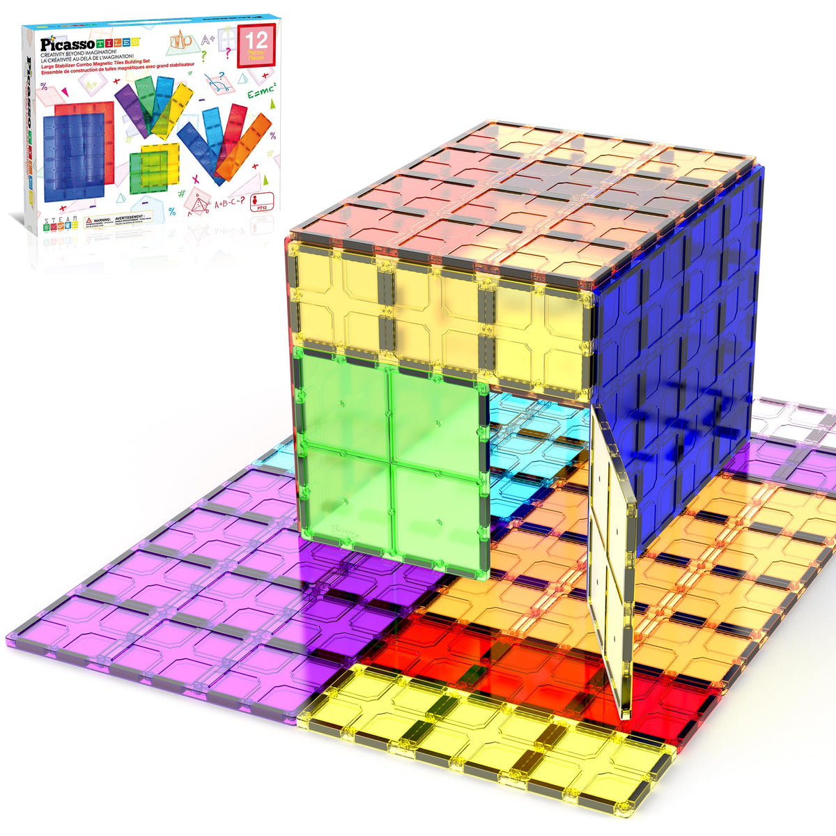 PicassoTiles supersized magnetic base plate enables easy, stable build projects.