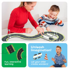 PicassoTiles traffic theme tiles spark urban play and spatial reasoning during collaborative sessions.