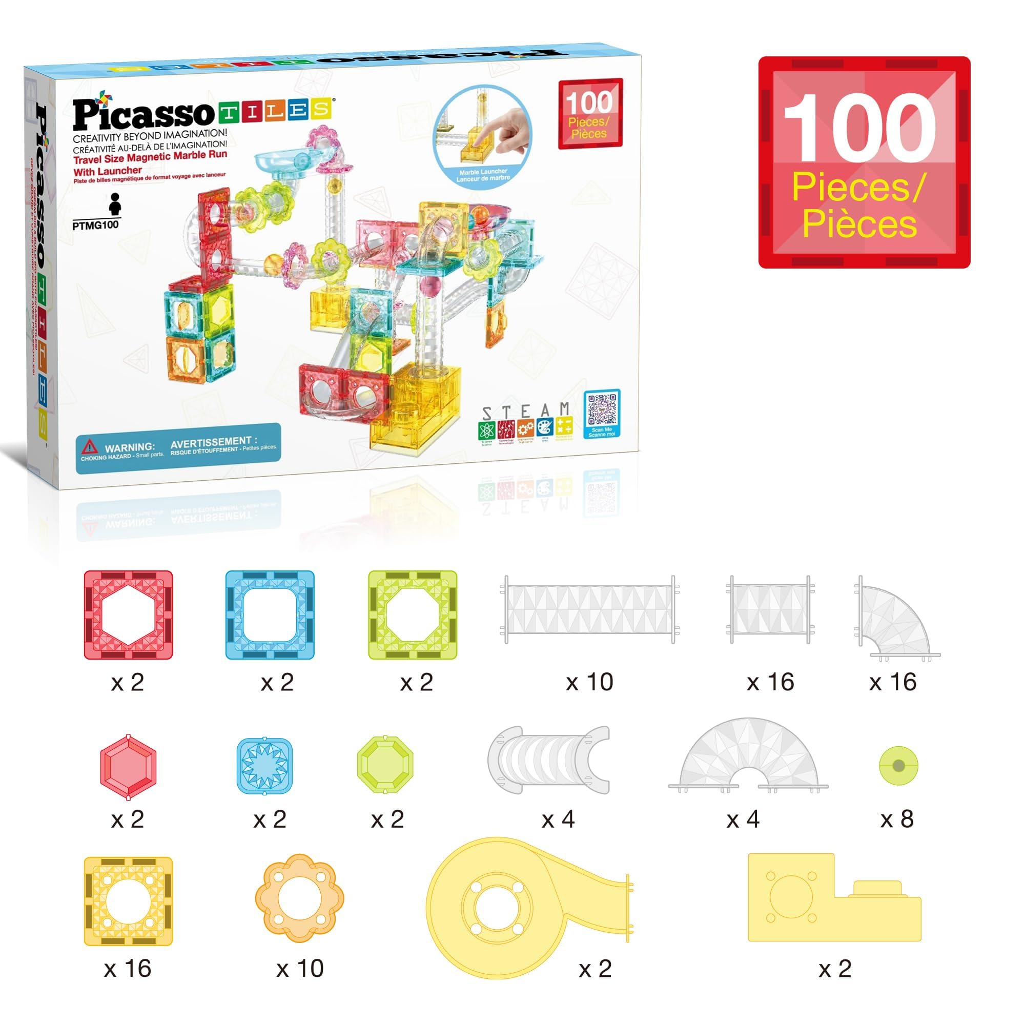 PicassoTiles travel-set mini diamond track module designed for compact, imaginative play anywhere.