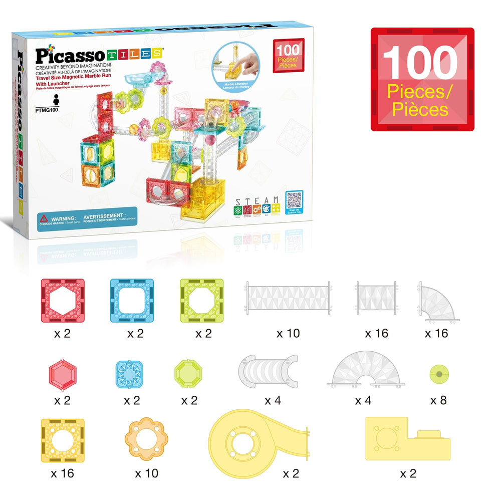 PicassoTiles travel-set mini diamond track module designed for compact, imaginative play anywhere.