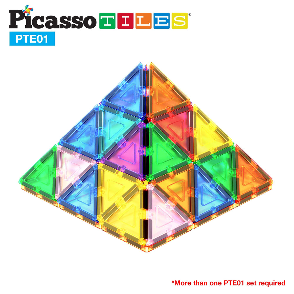 PicassoTiles triangle tile geometric play illustrating shapes and symmetry exploration.