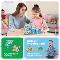 PicassoTiles tropical fish figure adding color to builds