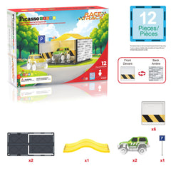 Two PicassoTiles cars included for dynamic pretend play and storytelling