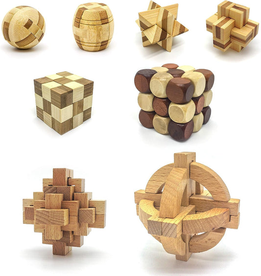 PicassoTiles wooden burr cube assembly showcases interlocking puzzle for problem solving skills