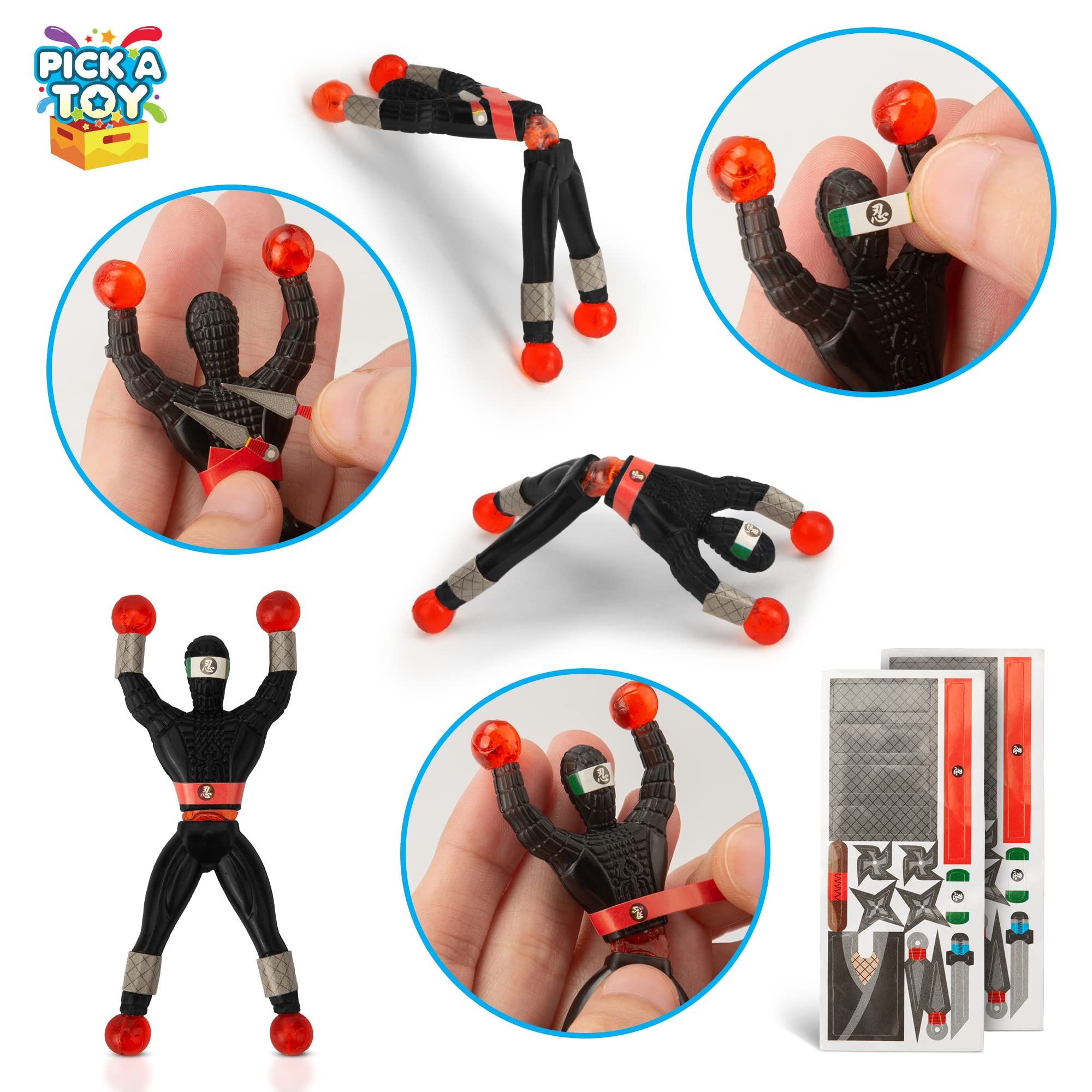 PICK A TOY assorted vibrant ninja colors enhance creative play and display.