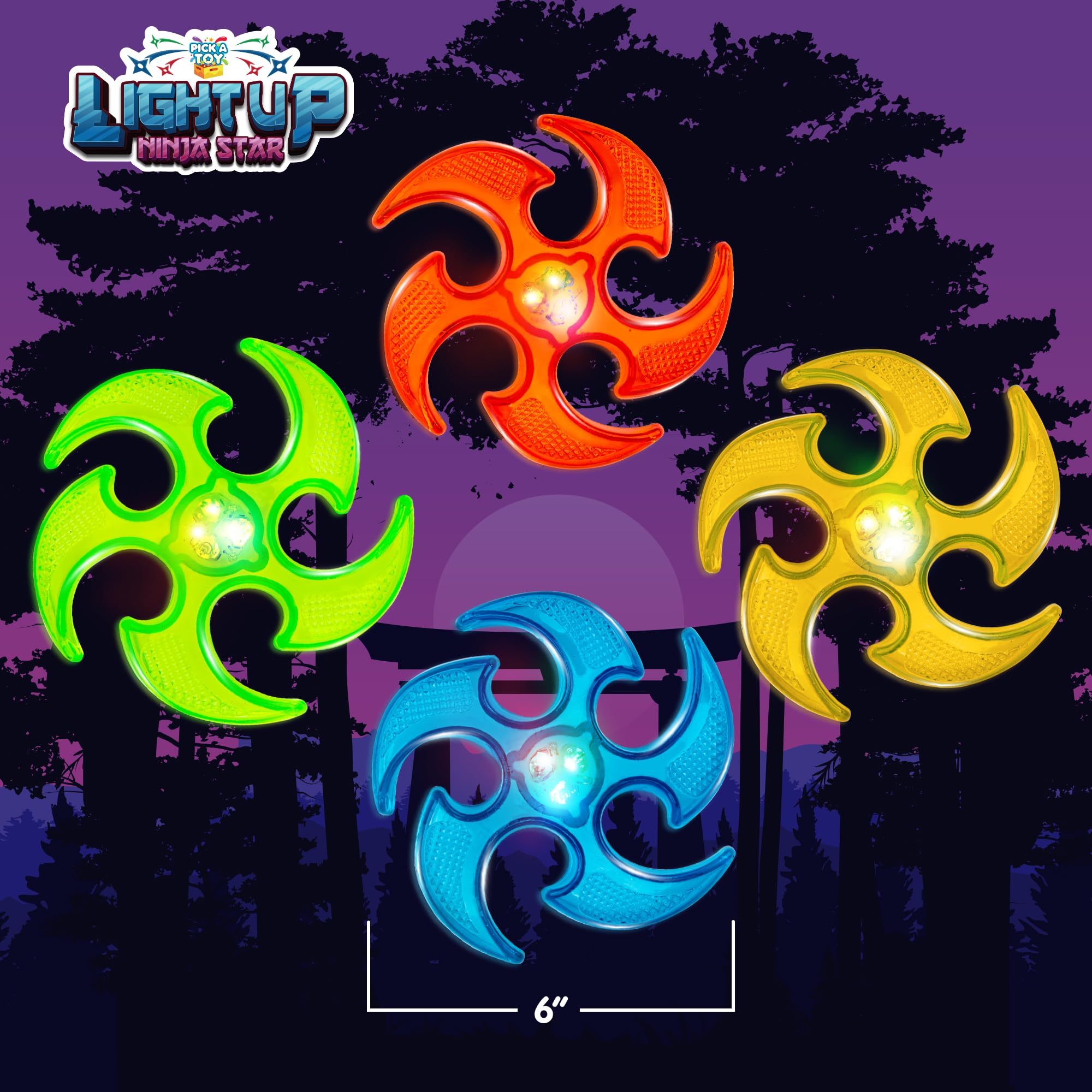 PICK A TOY heavy-duty rubber ninja stars designed for rough and tumble tossing.