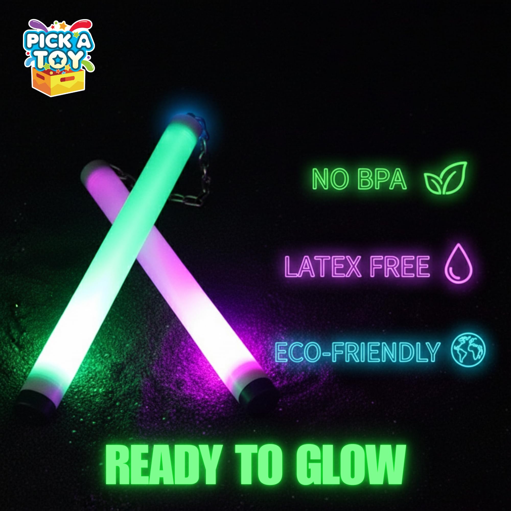Pick A Toy LED nunchucks for kids fun at parties and costumes