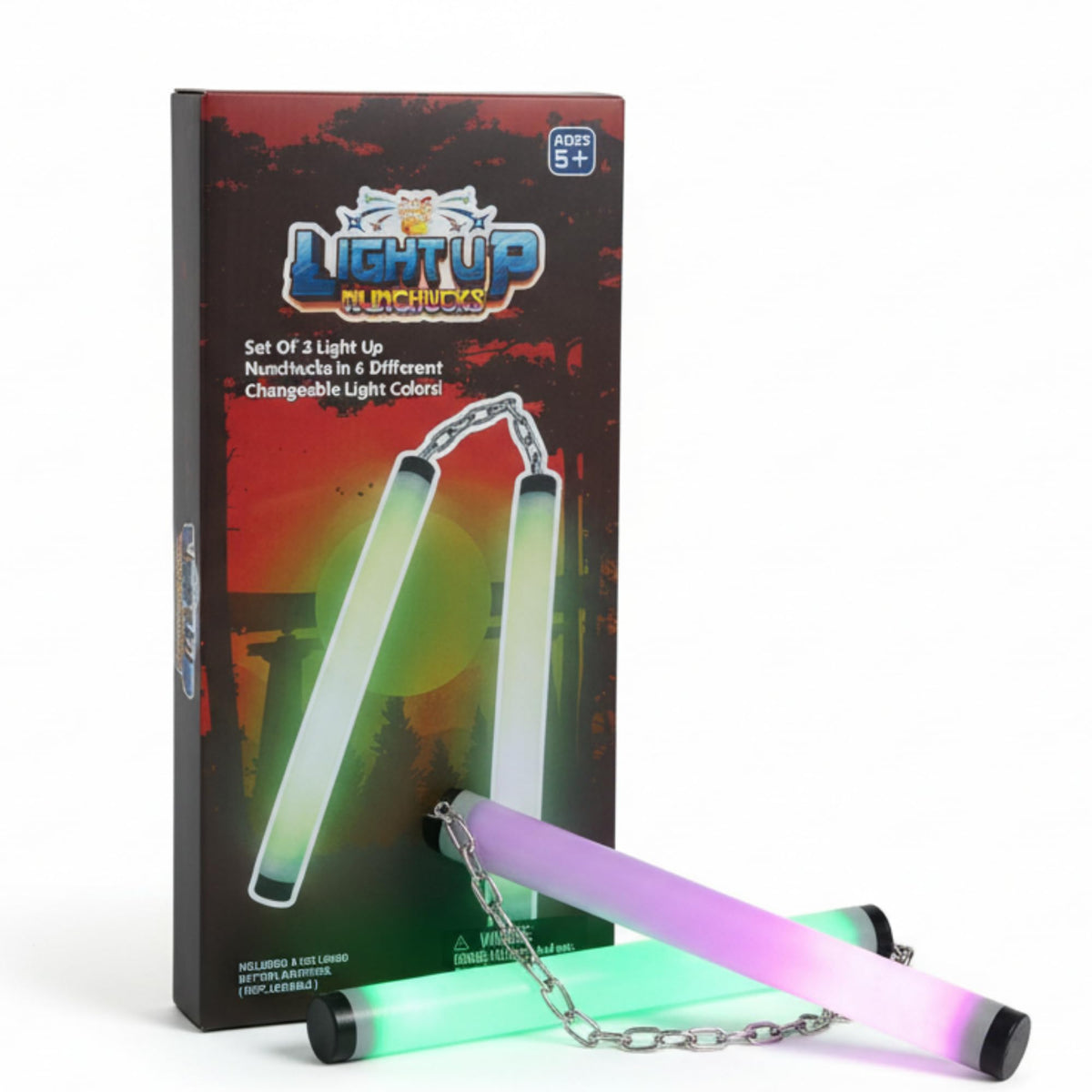 Pick A Toy light-up ninja nunchucks two-pack for kids with glowing action