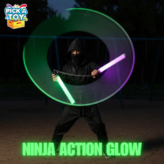 Pick A Toy ninja costume accessory with glowing nunchucks for dress up