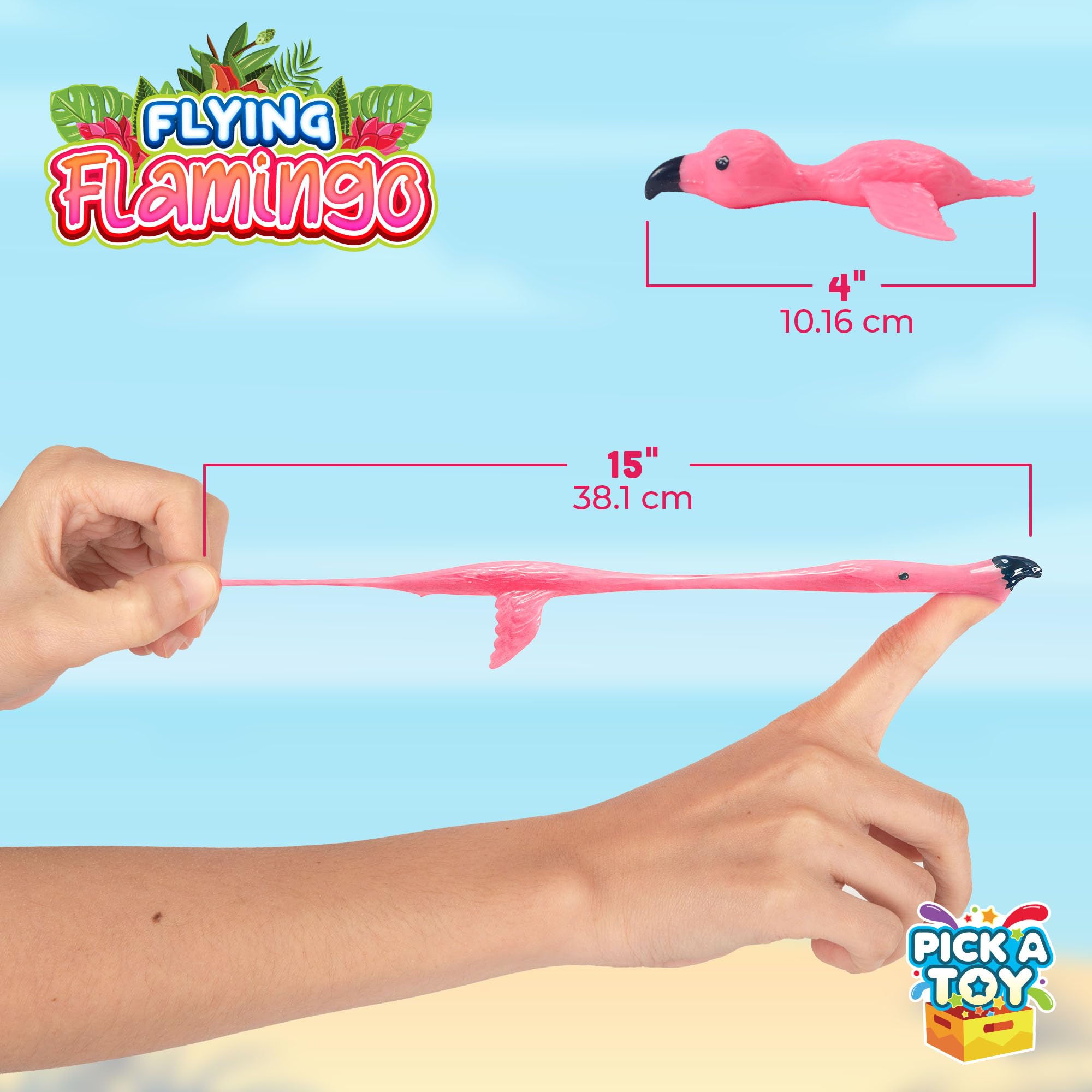 PICK A TOY Tropical Party Decor with vibrant flamingo visuals