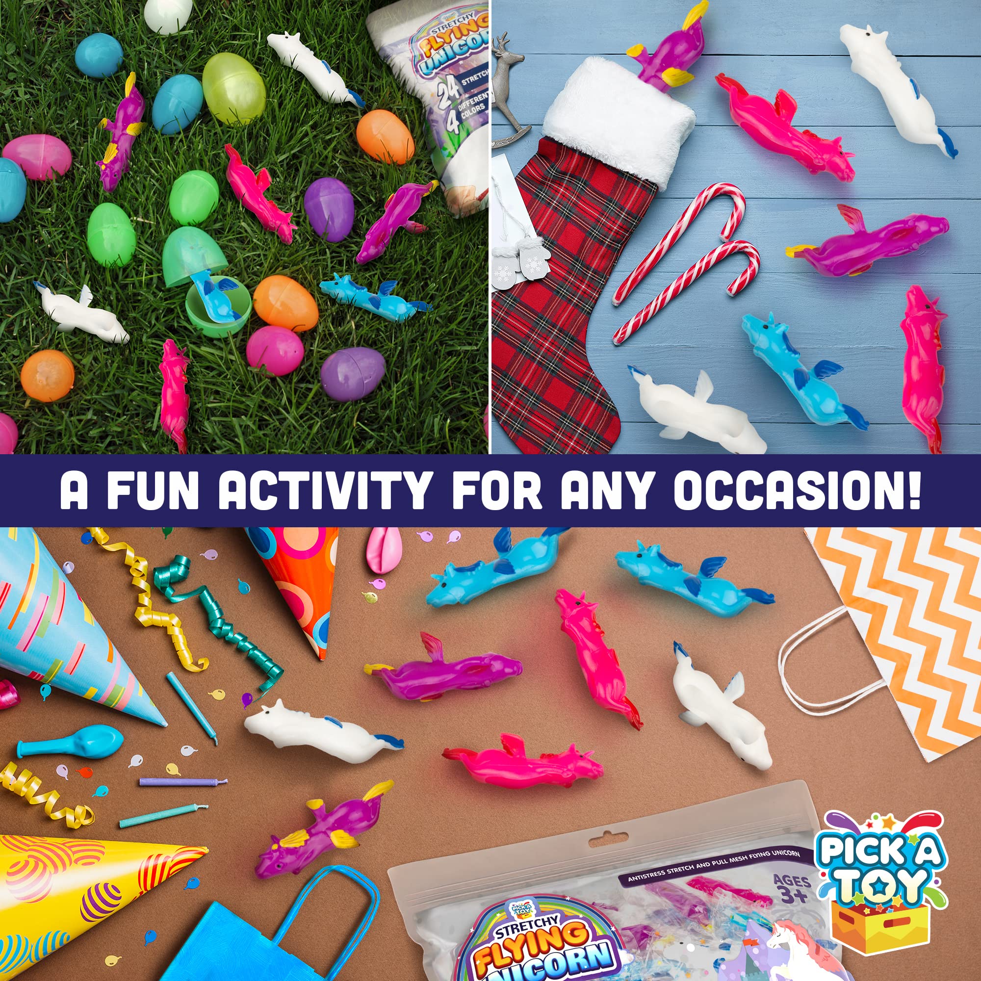 PICK A TOY unicorn slingshot gift adds color and excitement to events