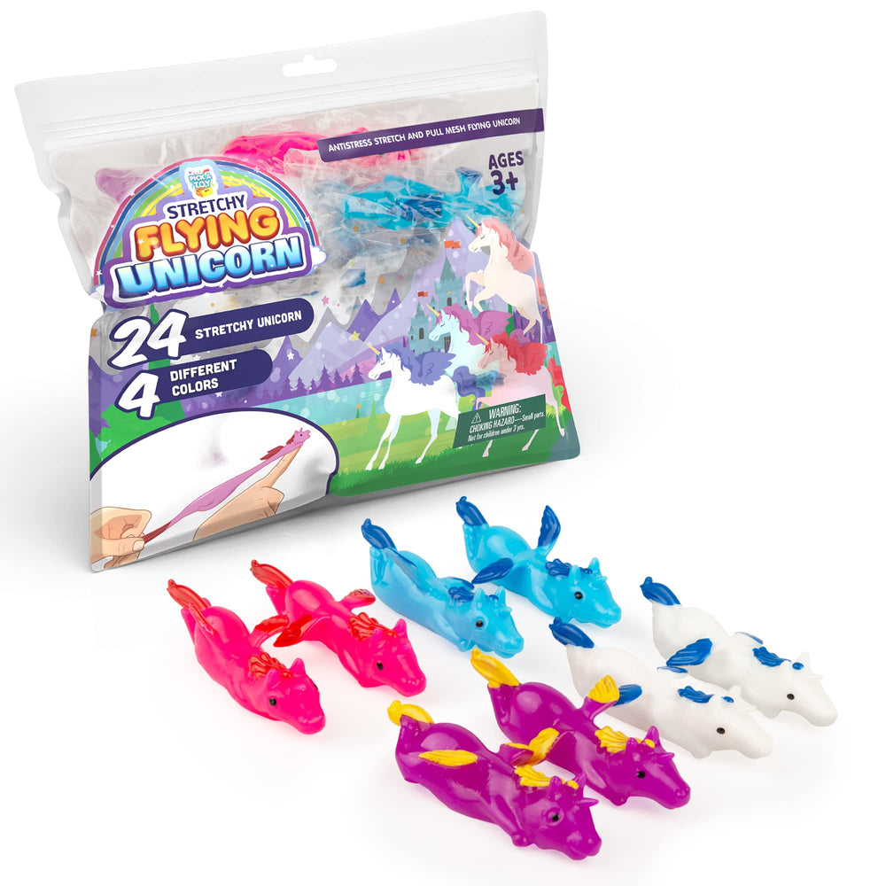 PICK A TOY unicorn slingshot 24-pack ready for party fun and energetic play