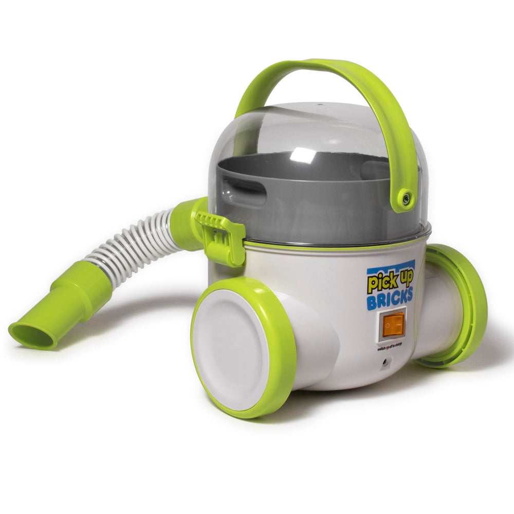 Pick Up Bricks rechargeable battery powers cordless cleaning sessions for kids
