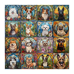 PICKFORU 16-dog-breeds collage puzzle sparks playful family puzzle time