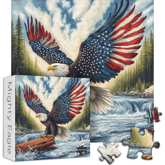 PICKFORU American Flag Eagle Puzzle poster – high-resolution guide to speed up assembly
