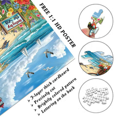 PICKFORU Beach Puzzle sea turtle glide for mindful play.