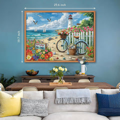 PICKFORU Beach Puzzle seashells on sand for ocean-inspired wall art.