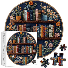 PICKFORU Blooming Bookshelf puzzle includes a high-resolution poster for precise assembly