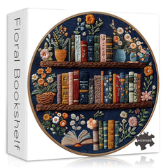 PICKFORU Blooming Bookshelf puzzle with overflowing flowers for a calm round challenge