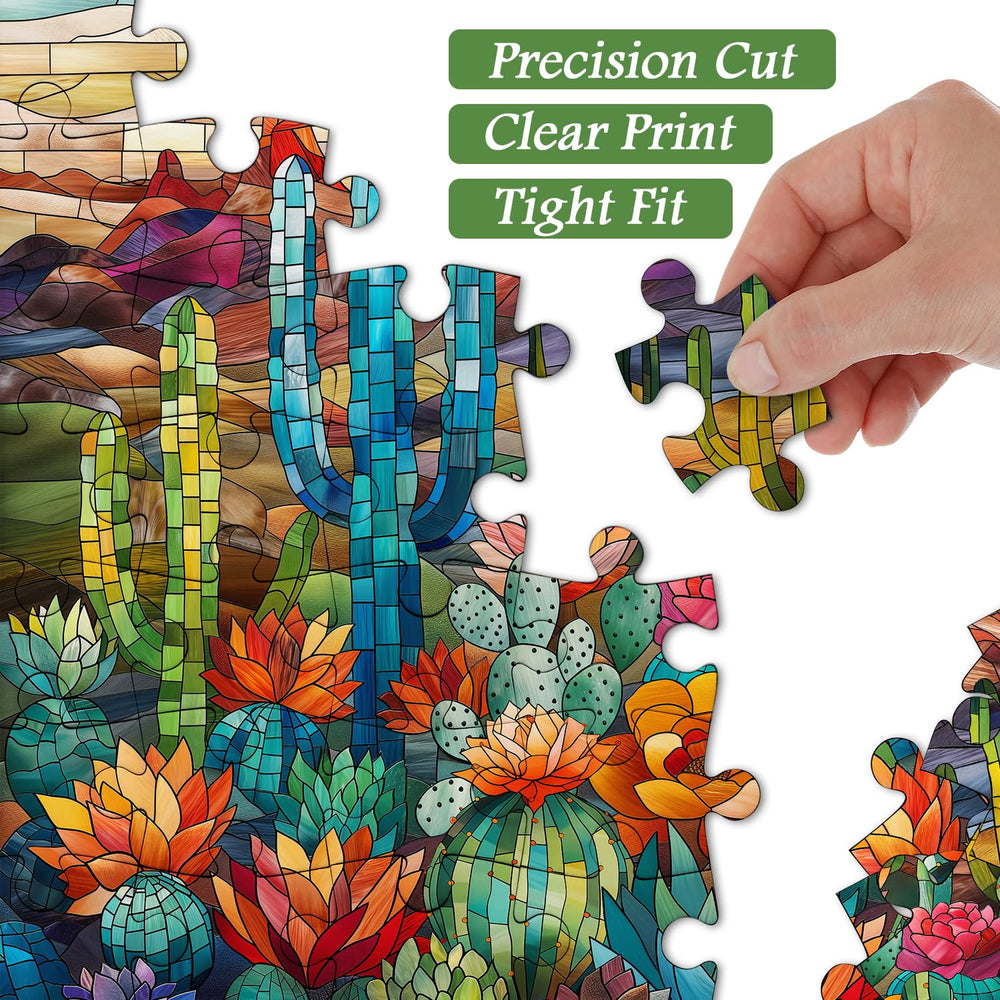 PICKFORU cactus puzzle pieces spread on table inviting collaborative problem-solving