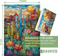 PICKFORU cactus puzzle box and poster showing included reference