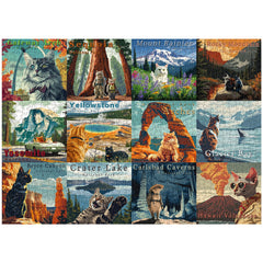 PICKFORU cat puzzle Glacier National Park scene boosts focus and relaxation.