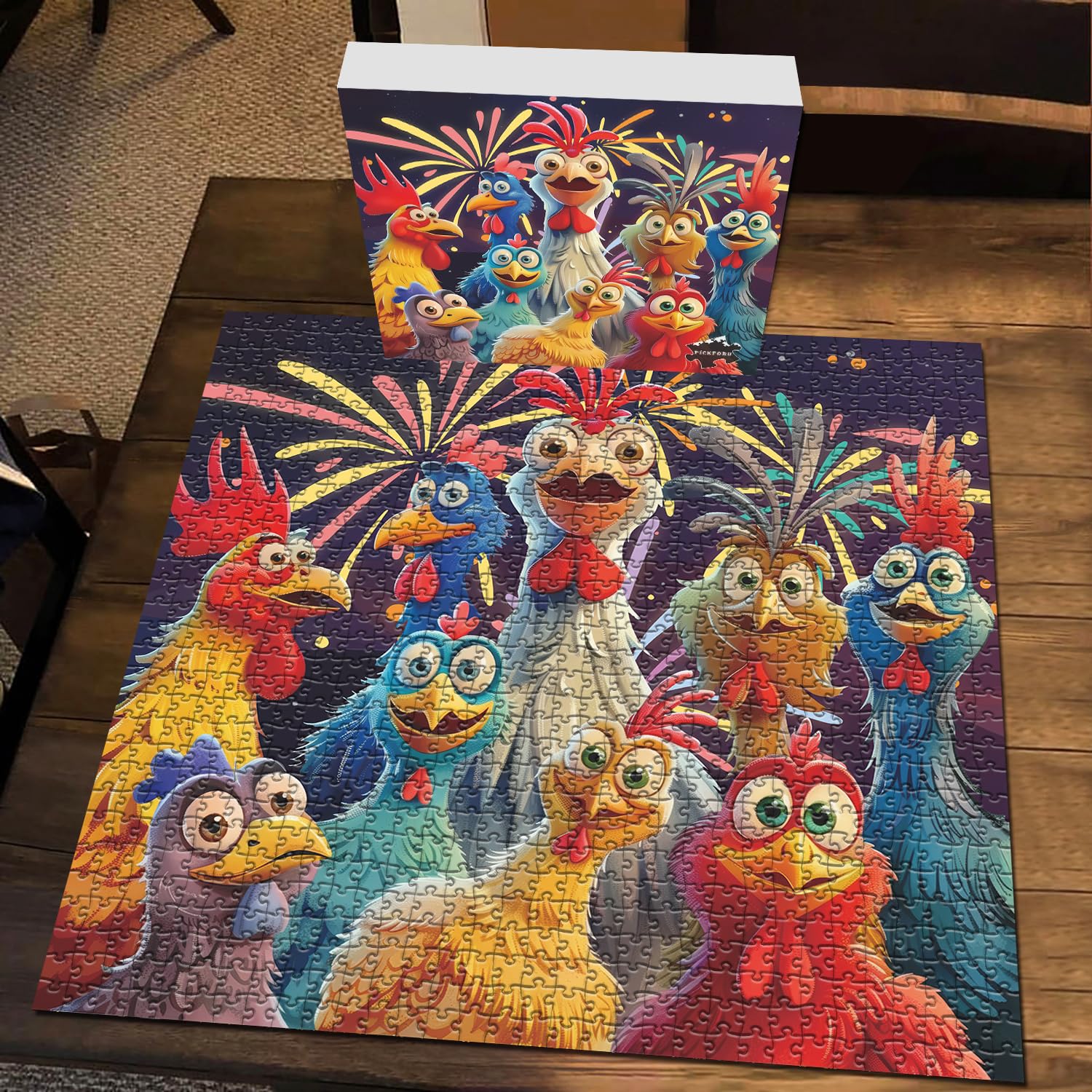 PICKFORU chicken puzzle invites family play time and collaboration.