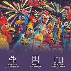 PICKFORU chicken puzzle uses organic ink for vivid colors.