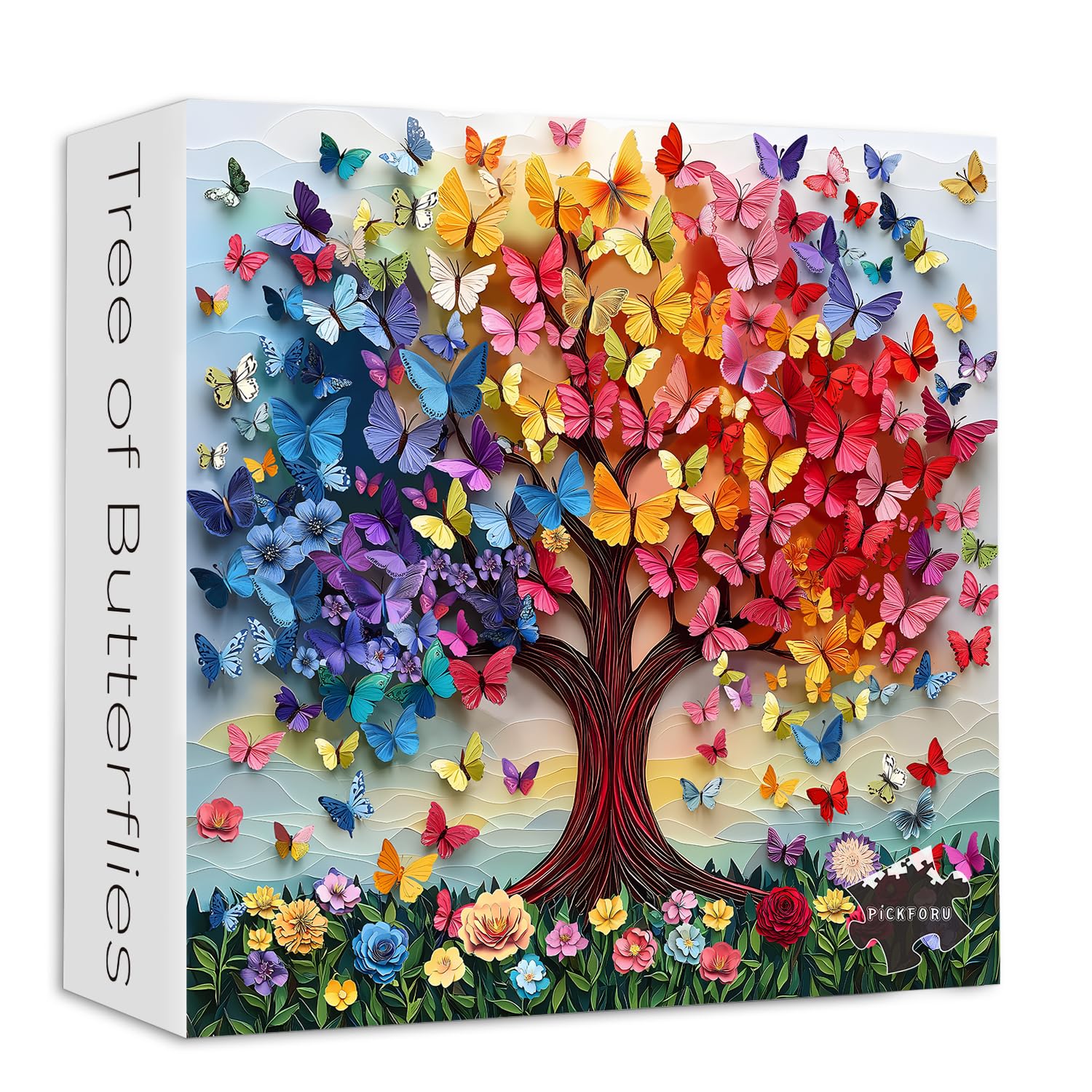 PICKFORU Colorful Butterfly Puzzles box front, sturdy packaging ideal for gifting