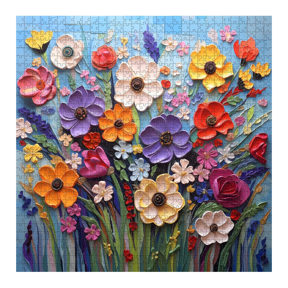PICKFORU Colorful Flower Puzzle poster image, high resolution artwork ready for framing