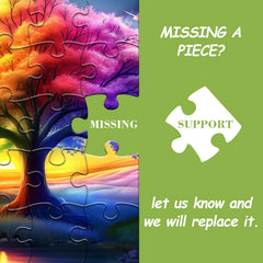 PICKFORU Rainbow Tree of Life puzzle art with durable matte finish resists glare
