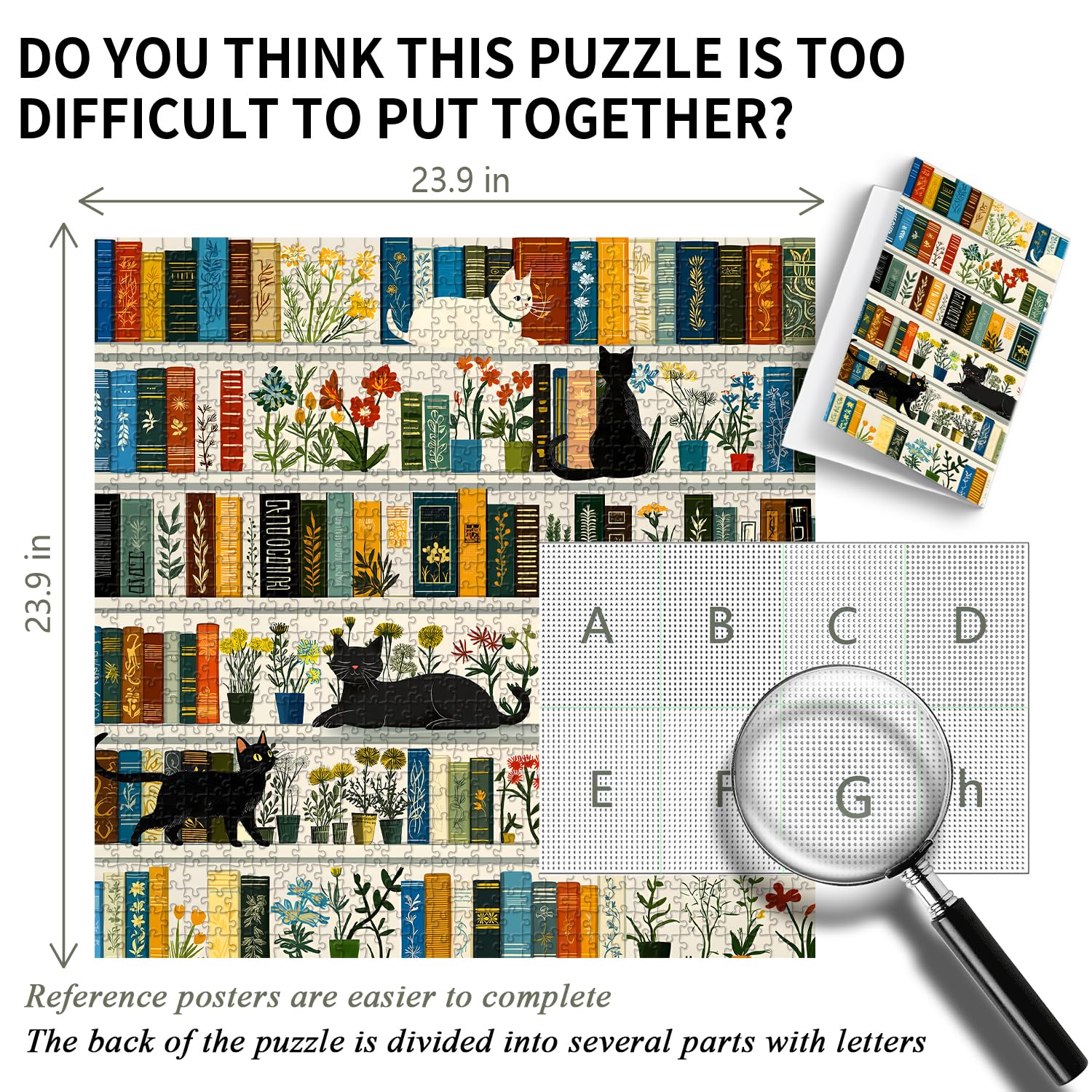 PICKFORU Curious Kitten Among Books image inviting mindful puzzling
