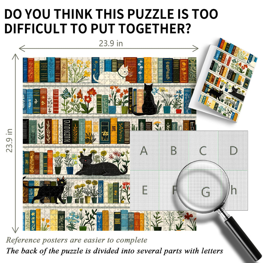 PICKFORU Curious Kitten Among Books image inviting mindful puzzling