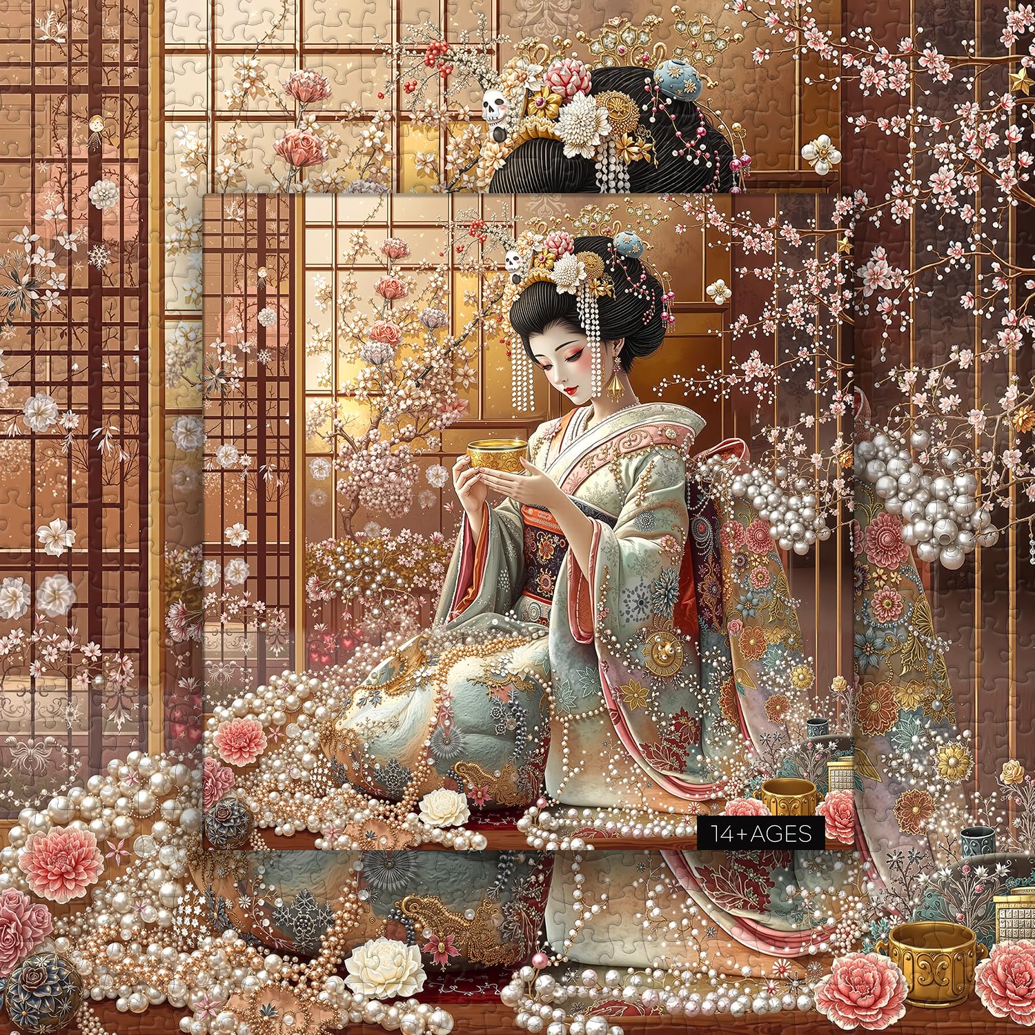 PICKFORU Elegant Geisha Puzzle dust-free pieces reduce mess during setup
