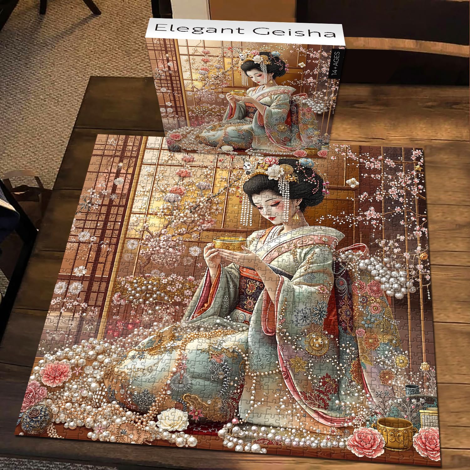 PICKFORU Elegant Geisha Puzzle family night activity with friends