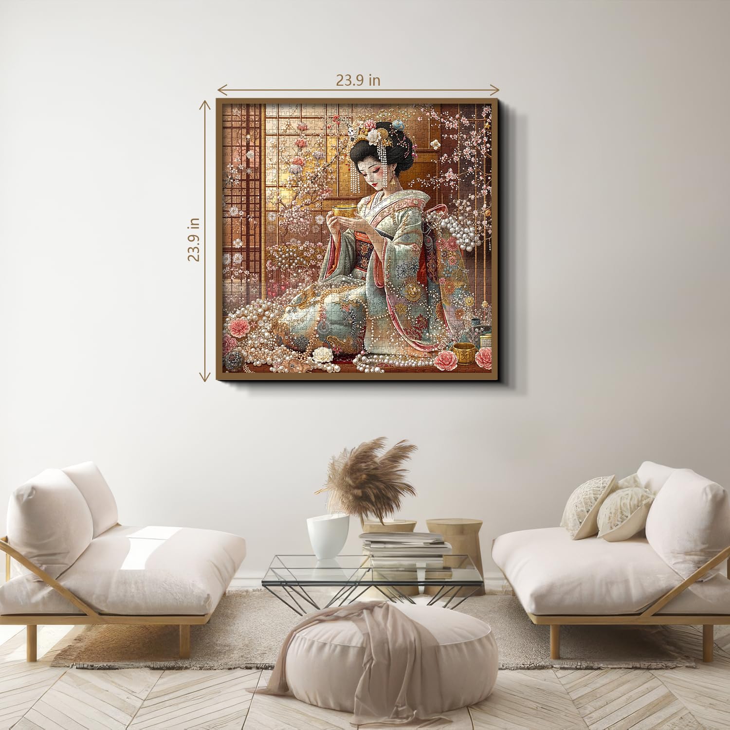 PICKFORU Elegant Geisha Puzzle poster-included reference assists finishing accuracy