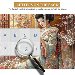 PICKFORU Elegant Geisha Puzzle thick-cardboard pieces ensure sturdy, dust-free assembly