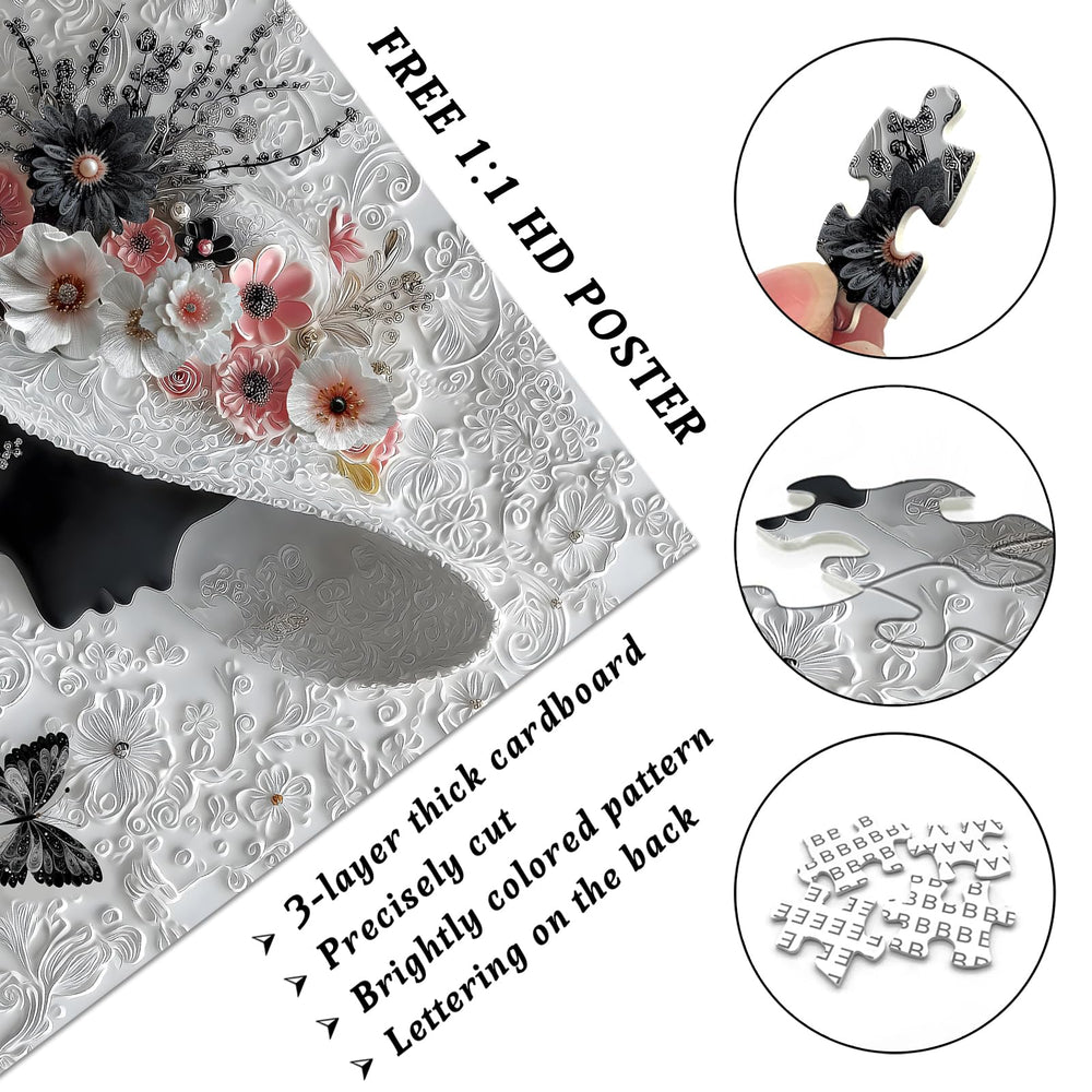 PICKFORU Floral Muse Puzzle 3D-inspired detail image boosts visual appeal.