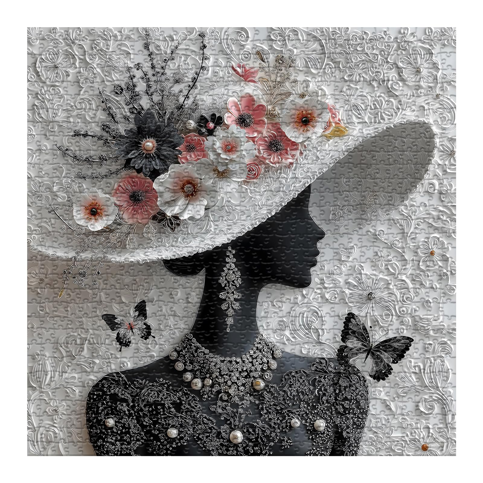 PICKFORU Floral Muse Puzzle Elegant Lady poster image helps with alignment and planning.
