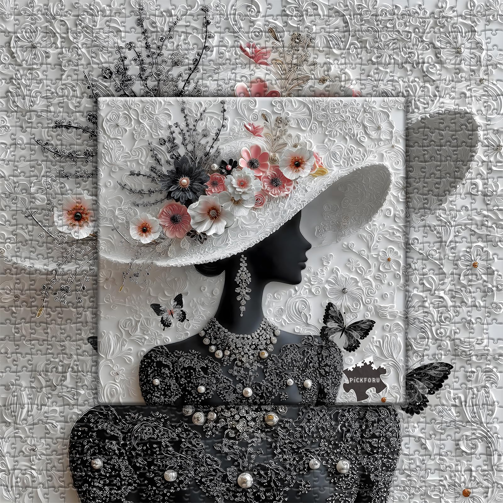PICKFORU Floral Muse Puzzle non-toxic inks image supports safe play.