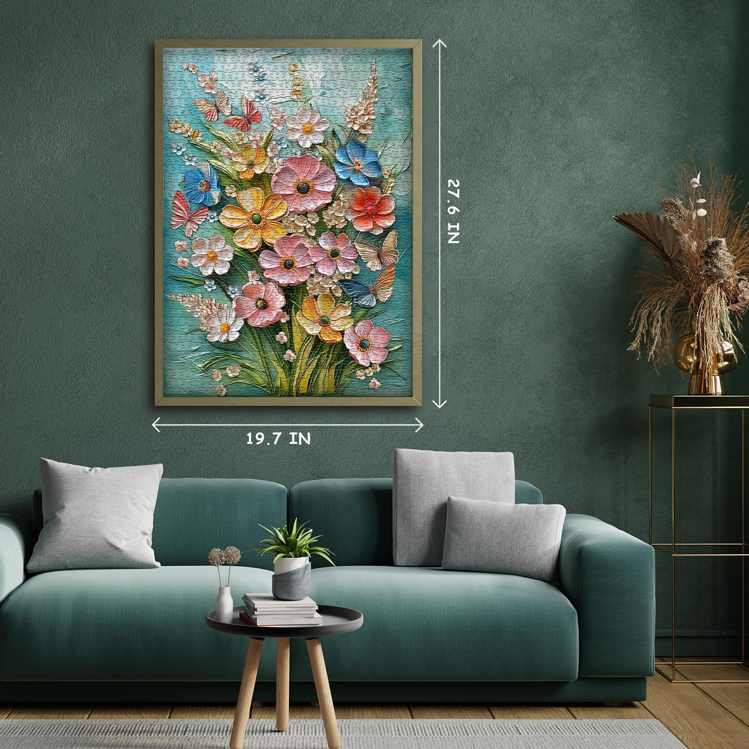 PICKFORU Floral puzzle as wall decor, adds artistic flair to any room.