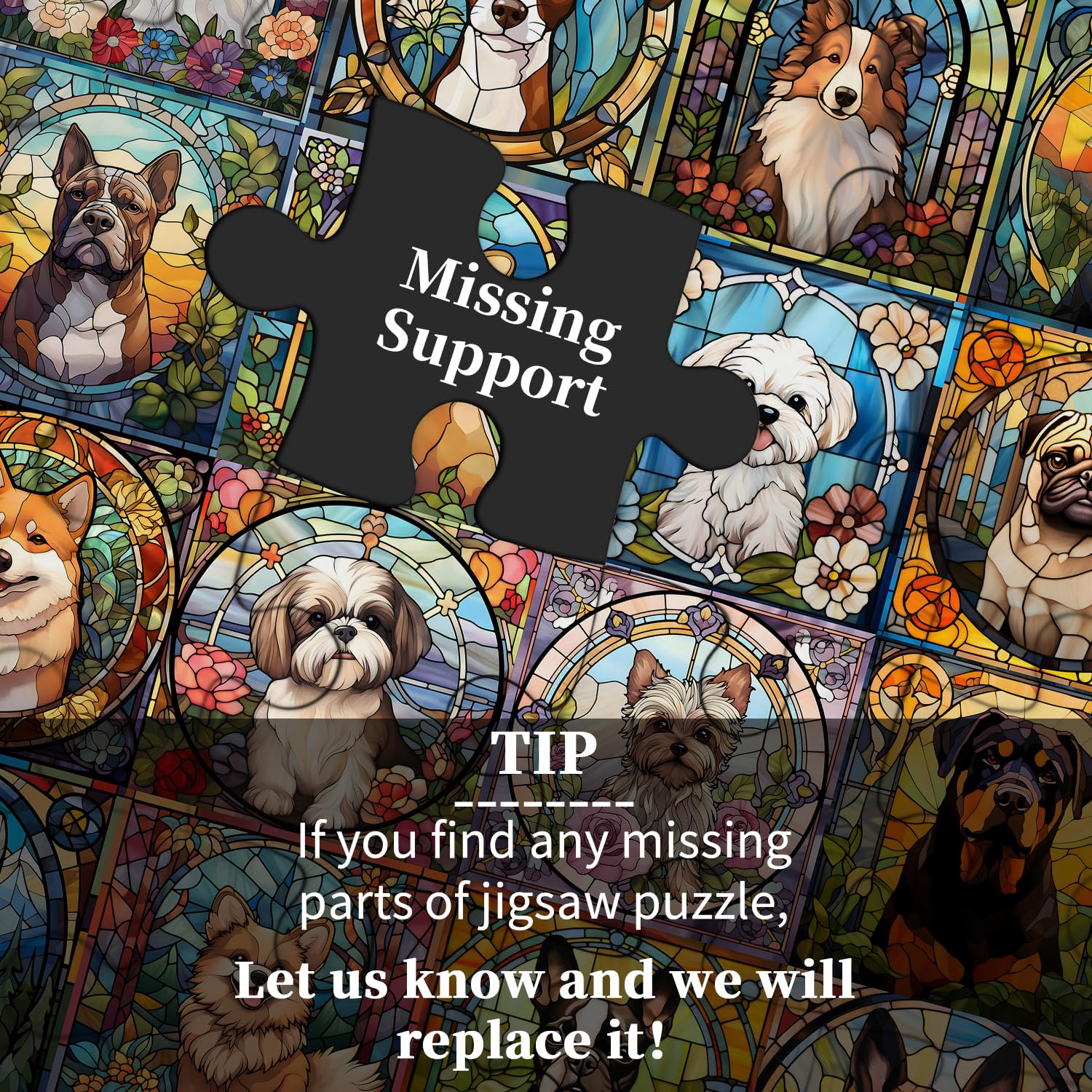 PICKFORU vibrant dog collage puzzle makes a thoughtful gift for dog lovers
