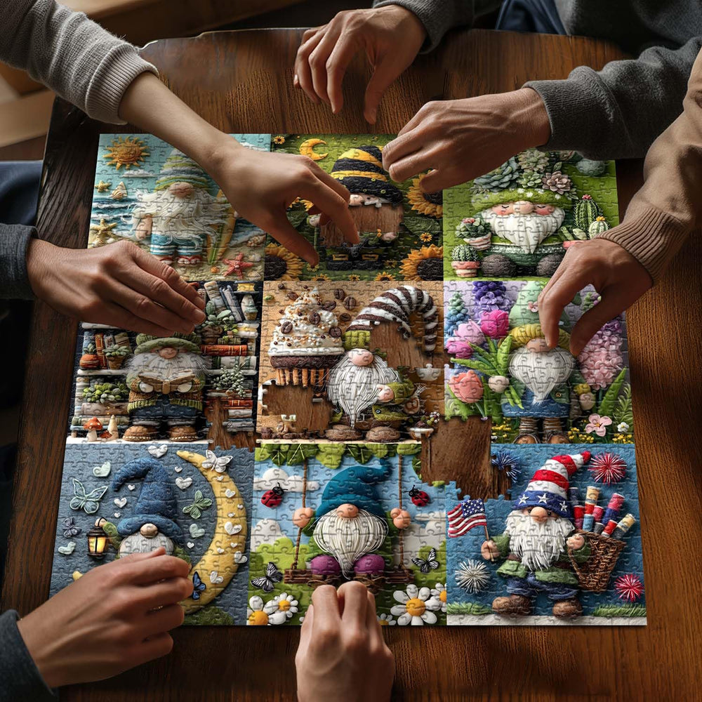 PICKFORU Gnome puzzle cactus succulents—diverse shapes for a satisfying challenge.