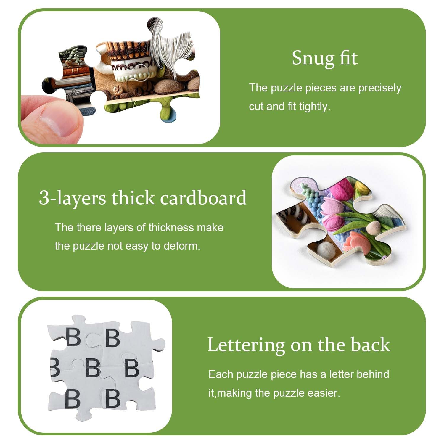 PICKFORU Gnome puzzle garden scene—crisp colors and precise cuts for confident assembly.