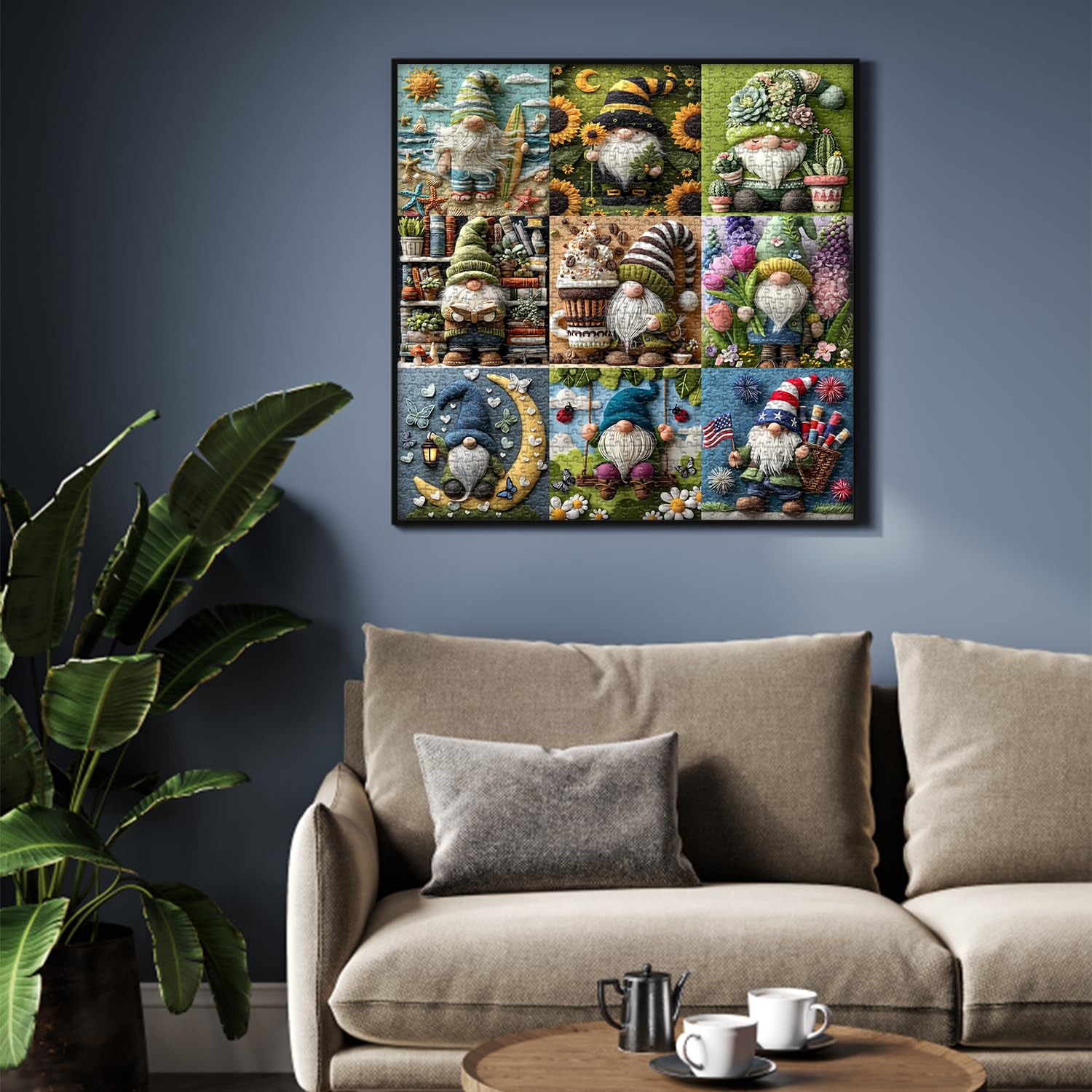 PICKFORU Gnome puzzle sunflowers—bright floral focus to brighten your puzzle time.