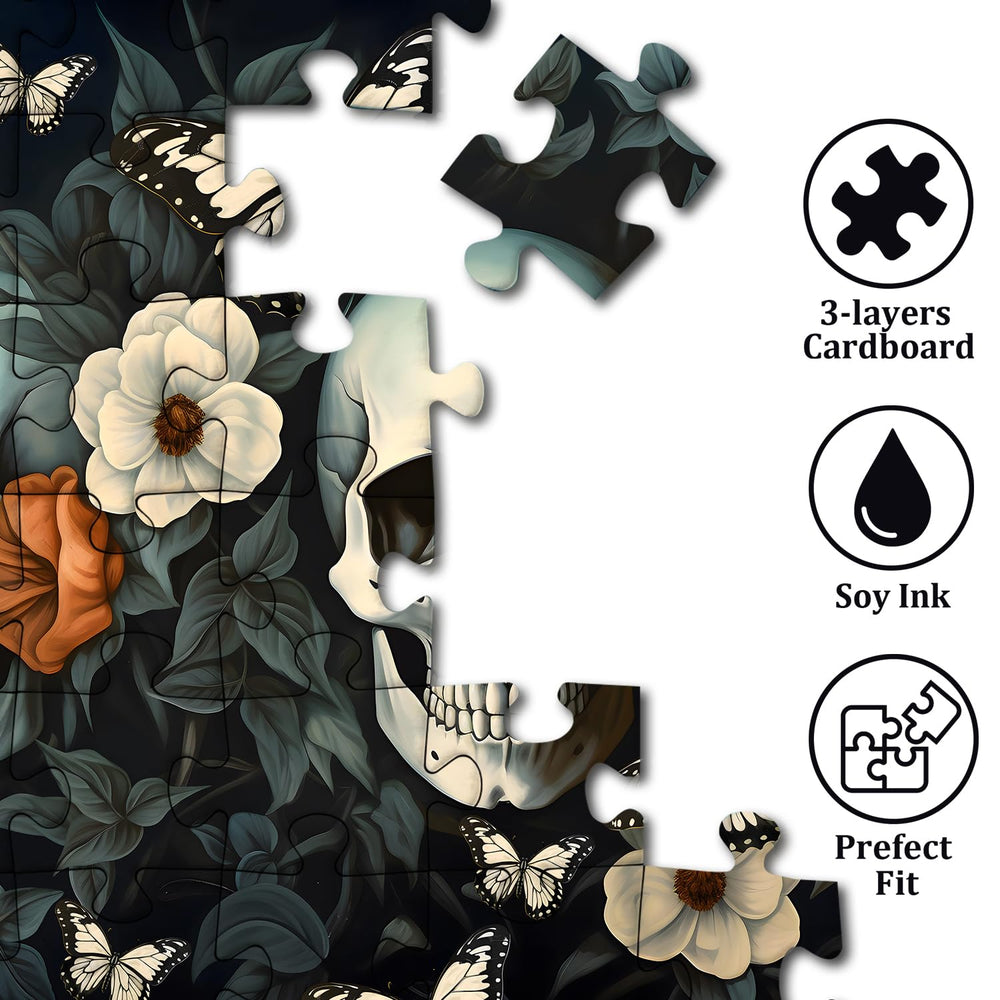 PICKFORU Halloween Skull Puzzle 1000 pieces for immersive puzzling sessions.