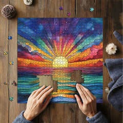 PICKFORU rainbow ocean puzzle—family puzzle night becomes a shared, colorful experience.