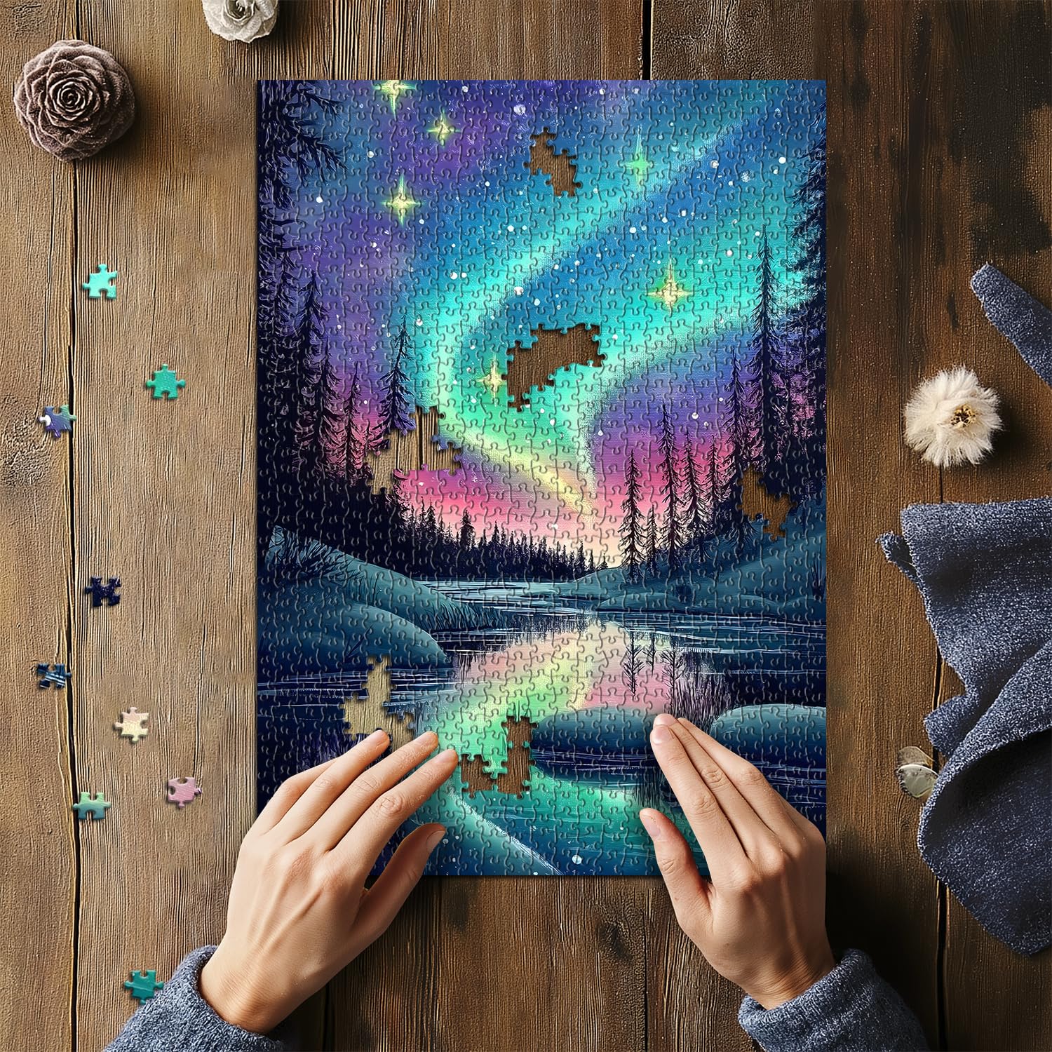 PICKFORU wall-ready puzzle art adds calm decoration to rooms.