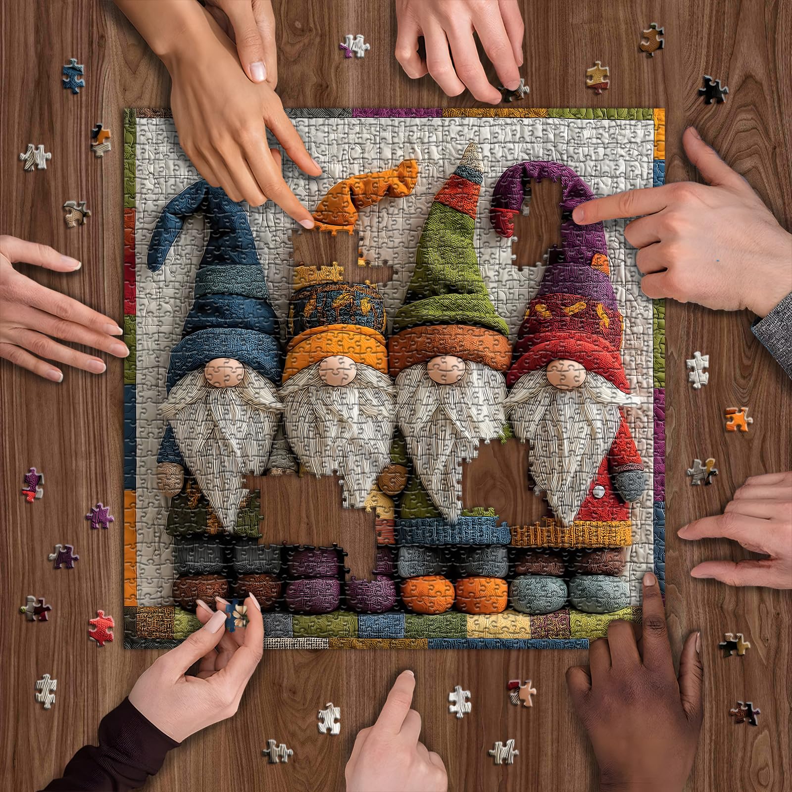 PICKFORU Colorful gnomes puzzle – ideal for cozy evenings.