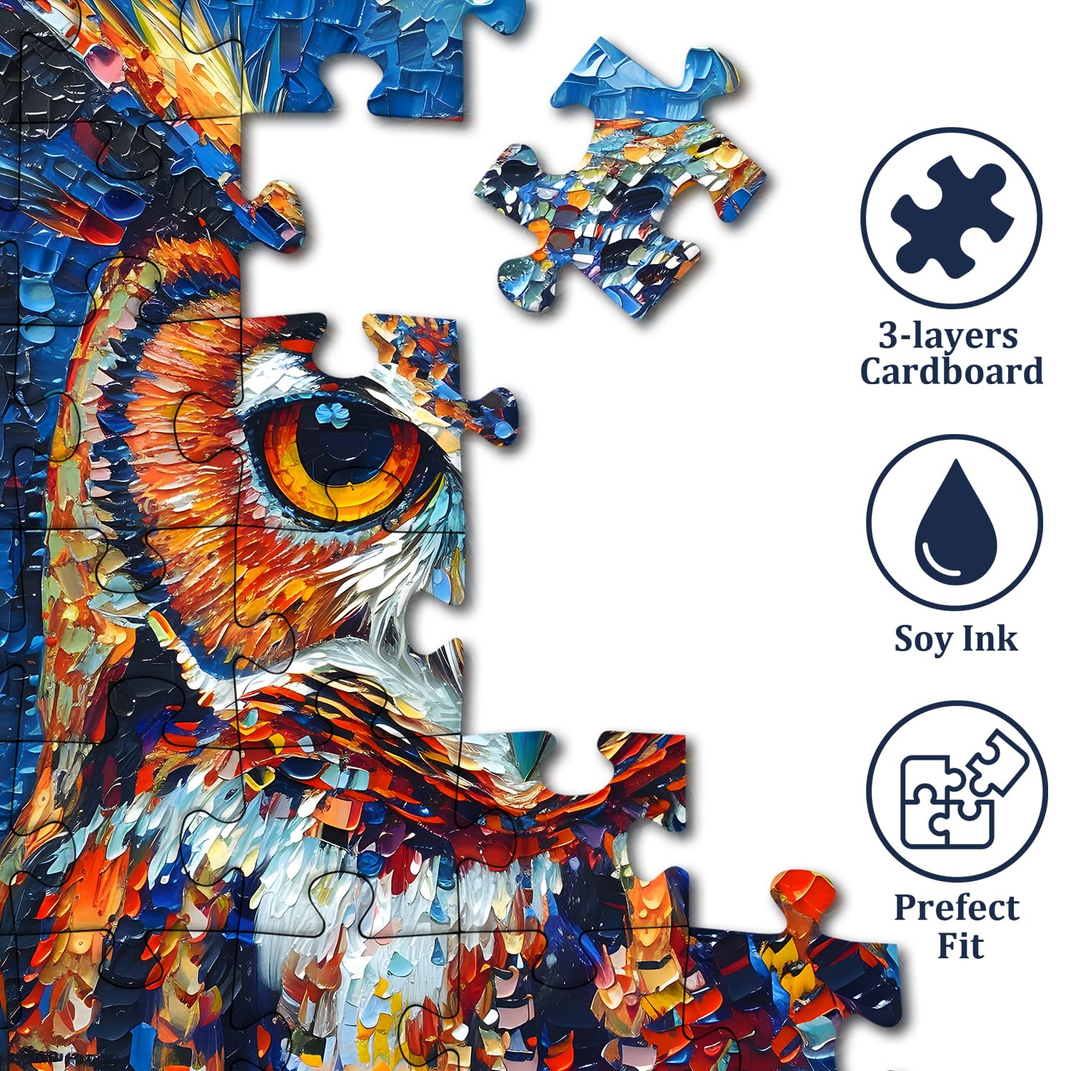 PICKFORU Owl Puzzles precise-cut pieces ensure snug fit during assembly